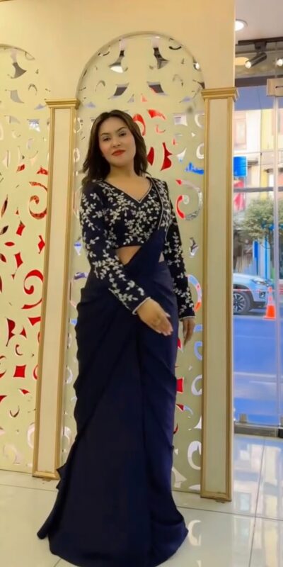 ST 1208 Navy Blue Color Faux Georgette Embroidery Sequins Work Saree Casual, Wedding, Festive, Events . Expected Delivery  4-6 Working Days @2099/- only                                                                                | Sarees, Bollywood Sarees, Creative Sarees, Designer Sarees, Embroidered Sarees, Ethnic Saree, Modern Digital sarees, Party Wear Sarees