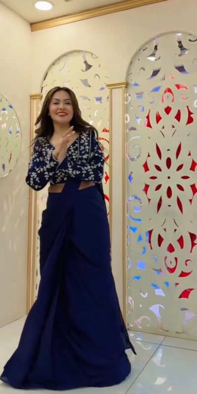 ST 1208 Navy Blue Color Faux Georgette Embroidery Sequins Work Saree Casual, Wedding, Festive, Events . Expected Delivery  4-6 Working Days @2099/- only                                                                                | Sarees, Bollywood Sarees, Creative Sarees, Designer Sarees, Embroidered Sarees, Ethnic Saree, Modern Digital sarees, Party Wear Sarees