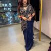 Fancy Navy Blue Rangoli Silk Embroidered Work Saree