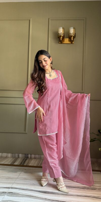 KB 297 Pink Crunchy Silk Salwar Suit with Embroidery Work. Wedding, Party, Festive, Events Best Price ₹2029. Delivery 4-6 Working Days. Shop now. | Jump Suits, Salwar suit, Casual Suits, Creative suits, Designer Suits, Palazzo Suits, Party Wear Suits, Patiala Suits, Straight Suits
