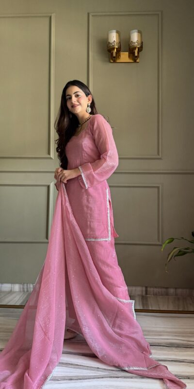 KB 297 Pink Crunchy Silk Salwar Suit with Embroidery Work. Wedding, Party, Festive, Events Best Price ₹2029. Delivery 4-6 Working Days. Shop now. | Jump Suits, Salwar suit, Casual Suits, Creative suits, Designer Suits, Palazzo Suits, Party Wear Suits, Patiala Suits, Straight Suits