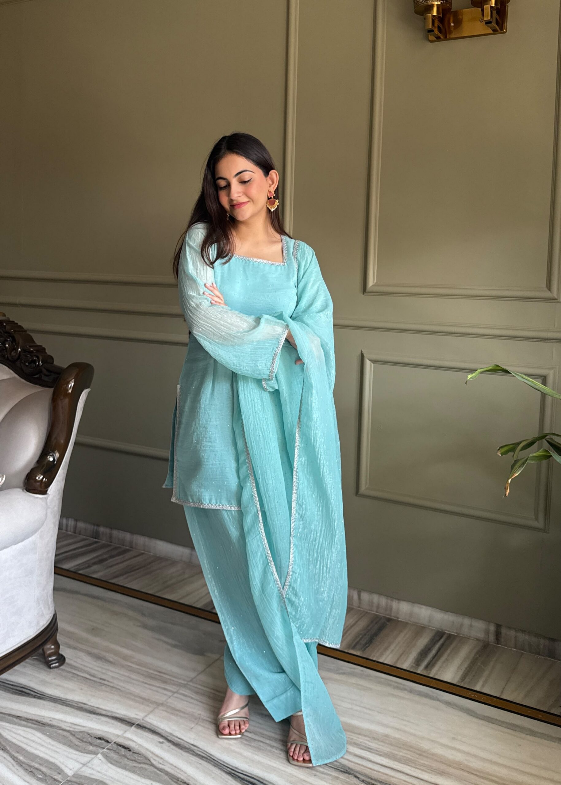 KB 297 Sky Blue Crunchy Silk Salwar Suit with Embroidery Work. Wedding, Party, Festive, Events Best Price ₹2029. Delivery 4-6 Working Days. Shop now. | Jump Suits, Salwar suit, Casual Suits, Creative suits, Designer Suits, Palazzo Suits, Party Wear Suits, Patiala Suits, Straight Suits