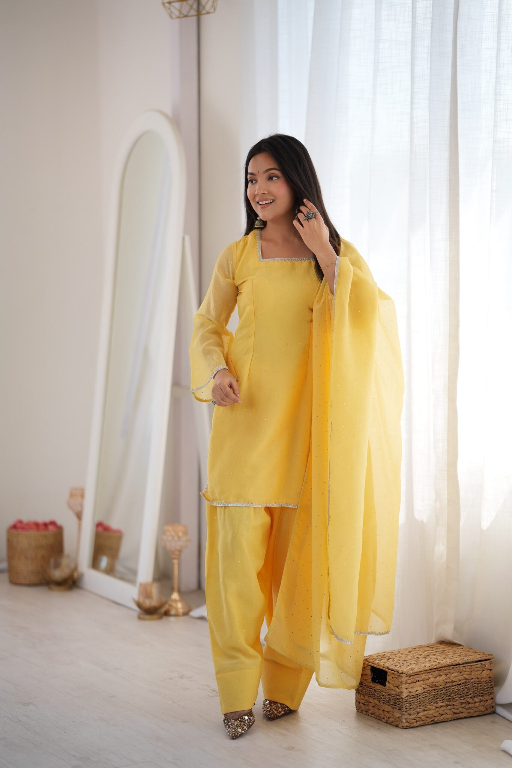 KB 297 Yellow Crunchy Silk Salwar Suit with Embroidery Work. Wedding, Party, Festive, Events Best Price ₹2029. Delivery 4-6 Working Days. Shop now. | Jump Suits, Salwar suit, Casual Suits, Creative suits, Designer Suits, Palazzo Suits, Party Wear Suits, Patiala Suits, Straight Suits