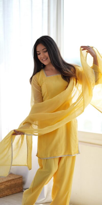 KB 297 Yellow Crunchy Silk Salwar Suit with Embroidery Work. Wedding, Party, Festive, Events Best Price ₹2029. Delivery 4-6 Working Days. Shop now. | Jump Suits, Salwar suit, Casual Suits, Creative suits, Designer Suits, Palazzo Suits, Party Wear Suits, Patiala Suits, Straight Suits