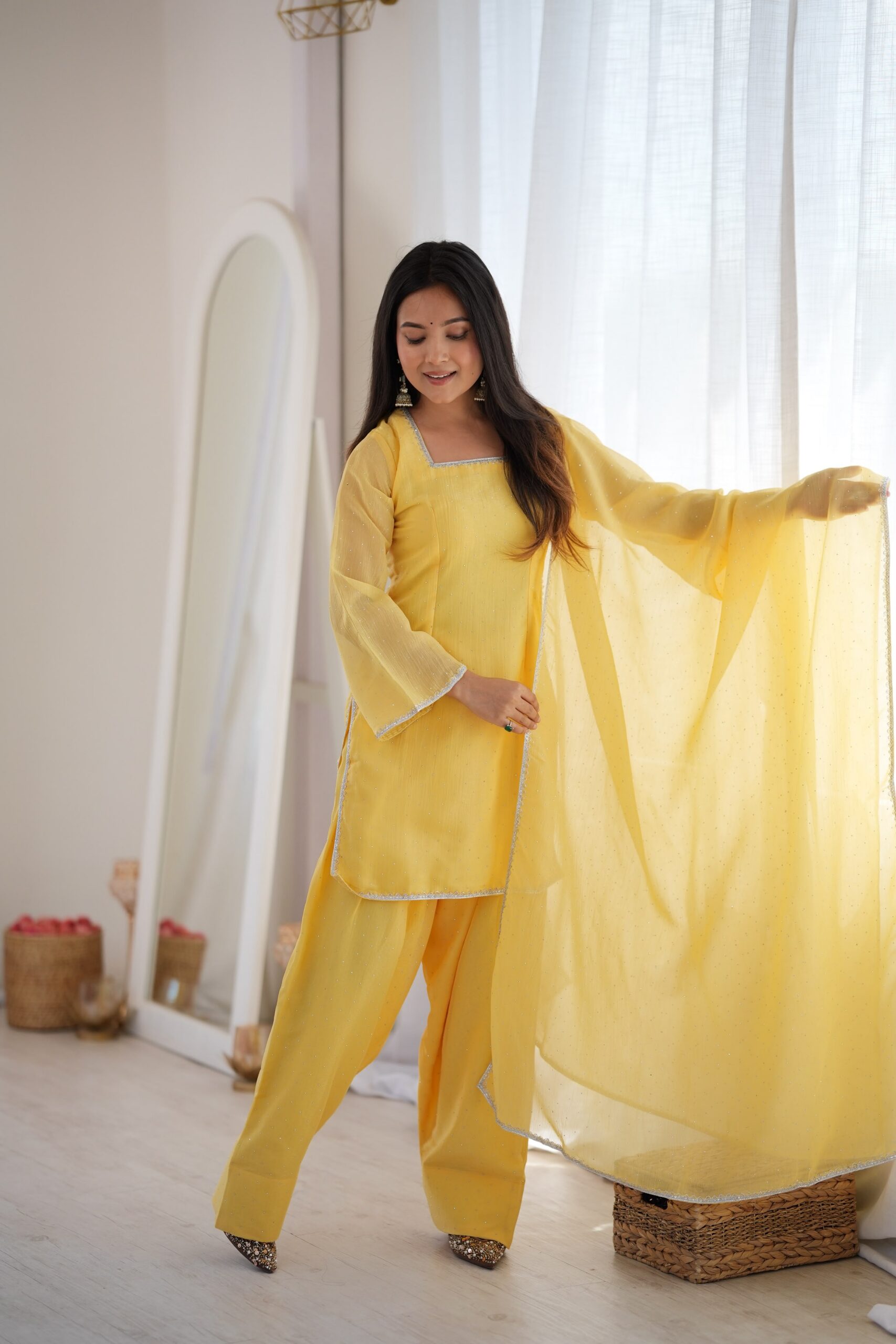 KB 297 Yellow Crunchy Silk Salwar Suit with Embroidery Work. Wedding, Party, Festive, Events Best Price ₹2029. Delivery 4-6 Working Days. Shop now. | Jump Suits, Salwar suit, Casual Suits, Creative suits, Designer Suits, Palazzo Suits, Party Wear Suits, Patiala Suits, Straight Suits