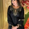 Glowing Black Chinon Sequence Work Salwar Suit