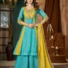 DIVA 183 Blue Brown Mal Chanderi Salwar Suit Perfect for Wedding, Party, Baisakhi, Housewarming, Sangeet – Introductory Price ₹2799. Delivery 4-6 Working D | Jump Suits, Salwar suit, Casual Suits, Creative suits, Designer Suits, Palazzo Suits, Party Wear Suits, Patiala Suits, Straight Suits