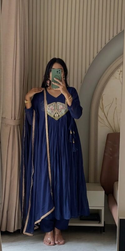 WW 1288 Blue Mal Chanderi Salwar Suit Perfect for Wedding, Party, Baisakhi, Housewarming, Sangeet – Introductory Price ₹2399. Delivery 4-6 Working D | Jump Suits, Salwar suit, Casual Suits, Creative suits, Designer Suits, Palazzo Suits, Party Wear Suits, Patiala Suits, Straight Suits