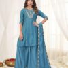 DIVA 171 Blue Mal Chanderi Salwar Suit Perfect for Wedding, Party, Baisakhi, Housewarming, Sangeet – Introductory Price ₹2449. Delivery 4-6 Working D | Jump Suits, Salwar suit, Casual Suits, Creative suits, Designer Suits, Palazzo Suits, Party Wear Suits, Patiala Suits, Straight Suits