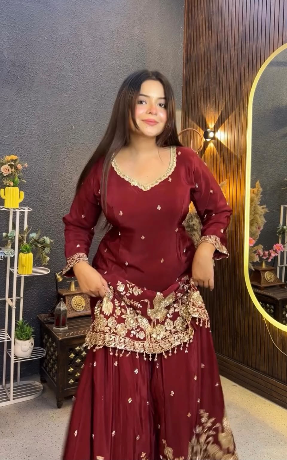 VLM 355 Maroon Chinon Silk Salwar Suit with Embroidery Work & Sequins Work. Get it for ₹2399. Delivery 4-6 Working Days. Shop now. | Jump Suits, Salwar suit, Casual Suits, Creative suits, Designer Suits, Palazzo Suits, Party Wear Suits, Patiala Suits, Straight Suits