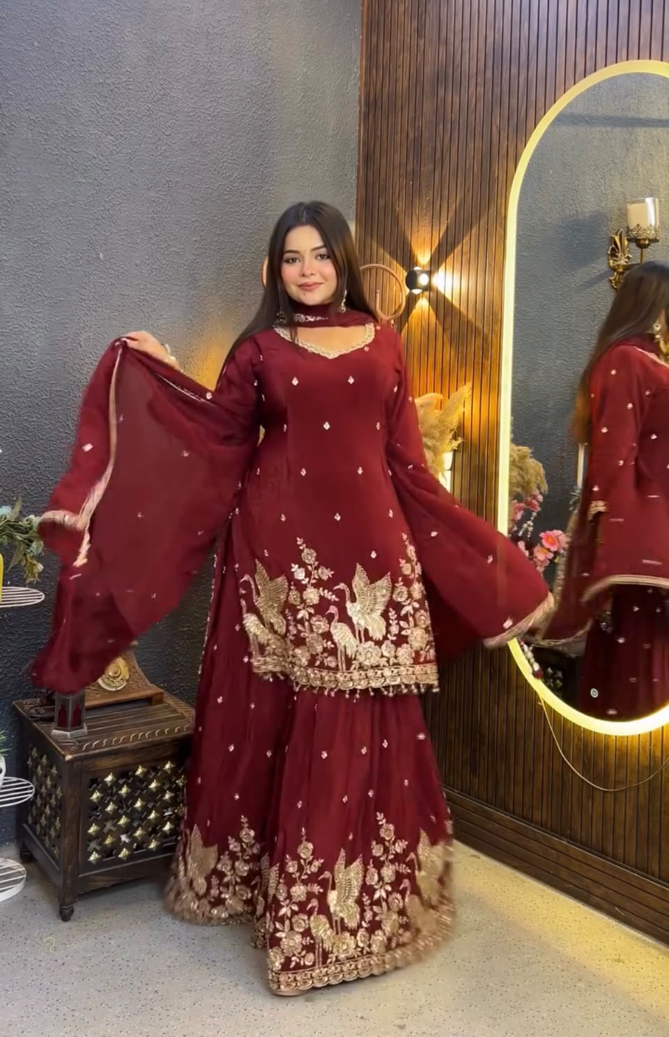 VLM 355 Maroon Chinon Silk Salwar Suit with Embroidery Work & Sequins Work. Get it for ₹2399. Delivery 4-6 Working Days. Shop now. | Jump Suits, Salwar suit, Casual Suits, Creative suits, Designer Suits, Palazzo Suits, Party Wear Suits, Patiala Suits, Straight Suits