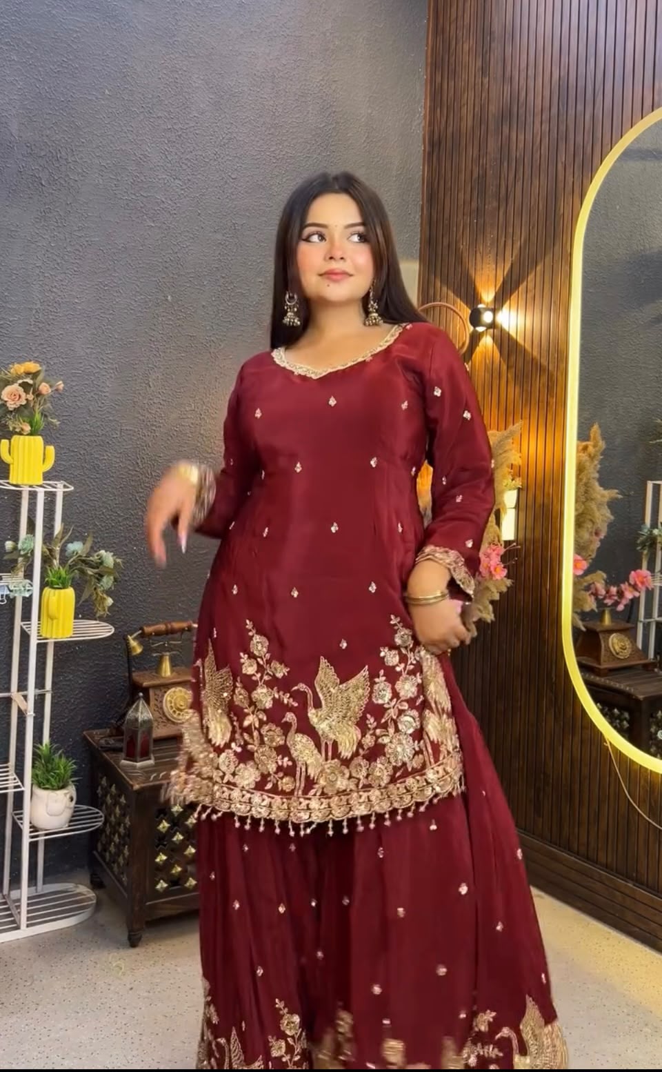 VLM 355 Maroon Chinon Silk Salwar Suit with Embroidery Work & Sequins Work. Get it for ₹2399. Delivery 4-6 Working Days. Shop now. | Jump Suits, Salwar suit, Casual Suits, Creative suits, Designer Suits, Palazzo Suits, Party Wear Suits, Patiala Suits, Straight Suits