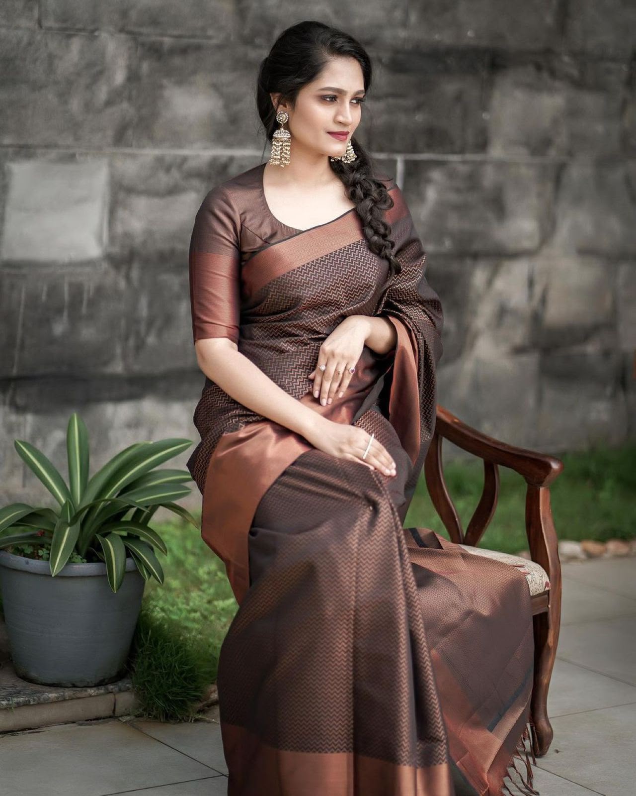 KP 3094 Brown Soft Lichi Jacquard Work Saree for Wedding, Party, Cultural Events, Traditional Day, Pooja . Grab it for ₹1549. Delivery 4-6 Working Day | Sarees, Bollywood Sarees, Creative Sarees, Designer Sarees, Embroidered Sarees, Ethnic Saree, Modern Digital sarees, Party Wear Sarees