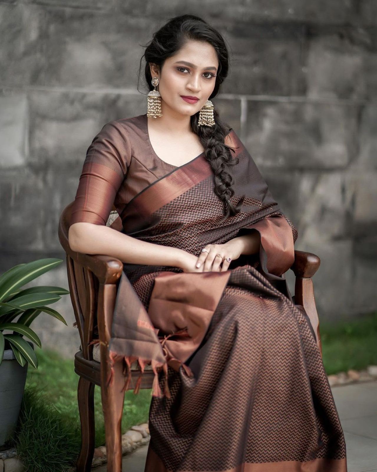 KP 3094 Brown Soft Lichi Jacquard Work Saree for Wedding, Party, Cultural Events, Traditional Day, Pooja . Grab it for ₹1549. Delivery 4-6 Working Day | Sarees, Bollywood Sarees, Creative Sarees, Designer Sarees, Embroidered Sarees, Ethnic Saree, Modern Digital sarees, Party Wear Sarees