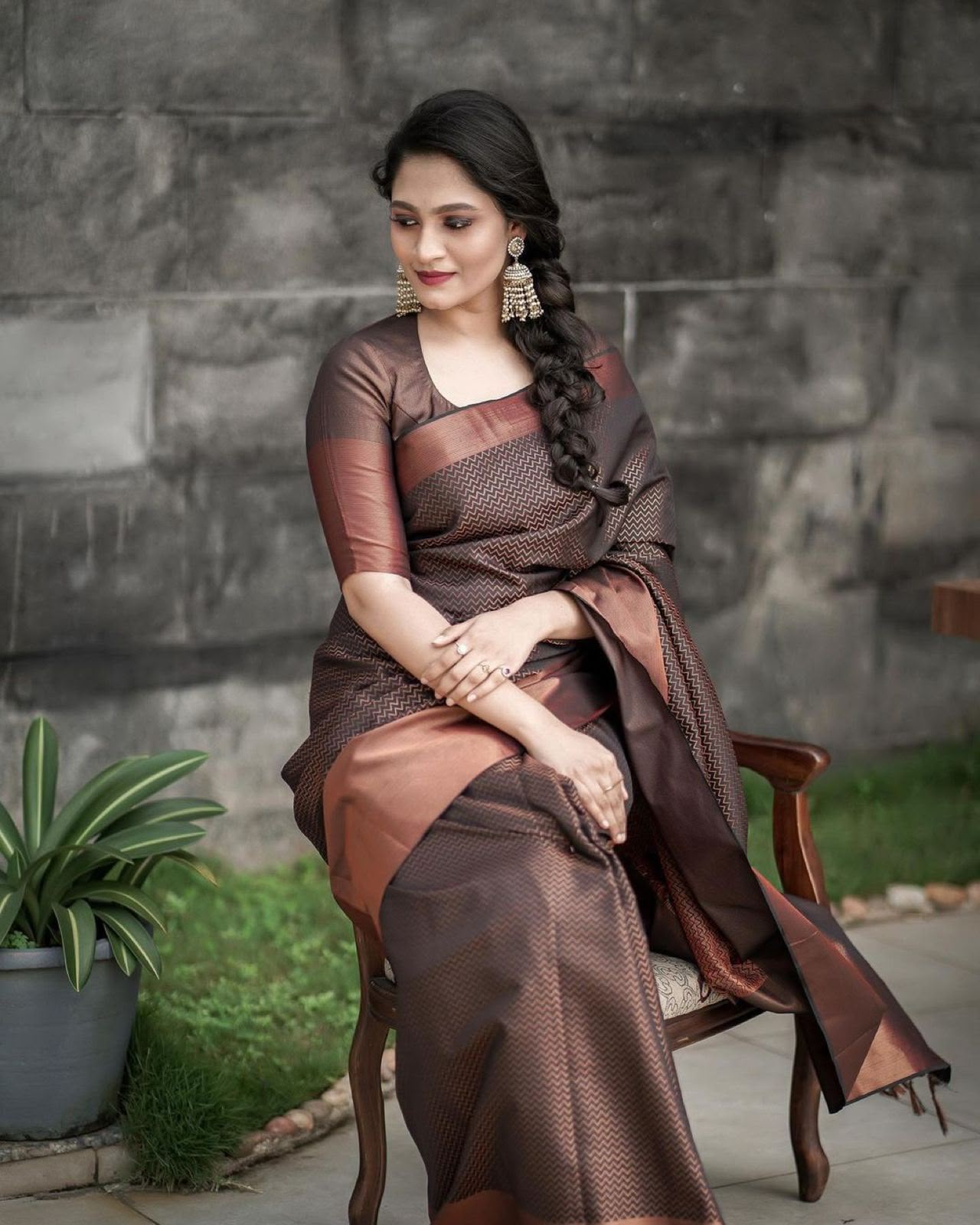 KP 3094 Brown Soft Lichi Jacquard Work Saree for Wedding, Party, Cultural Events, Traditional Day, Pooja . Grab it for ₹1549. Delivery 4-6 Working Day | Sarees, Bollywood Sarees, Creative Sarees, Designer Sarees, Embroidered Sarees, Ethnic Saree, Modern Digital sarees, Party Wear Sarees