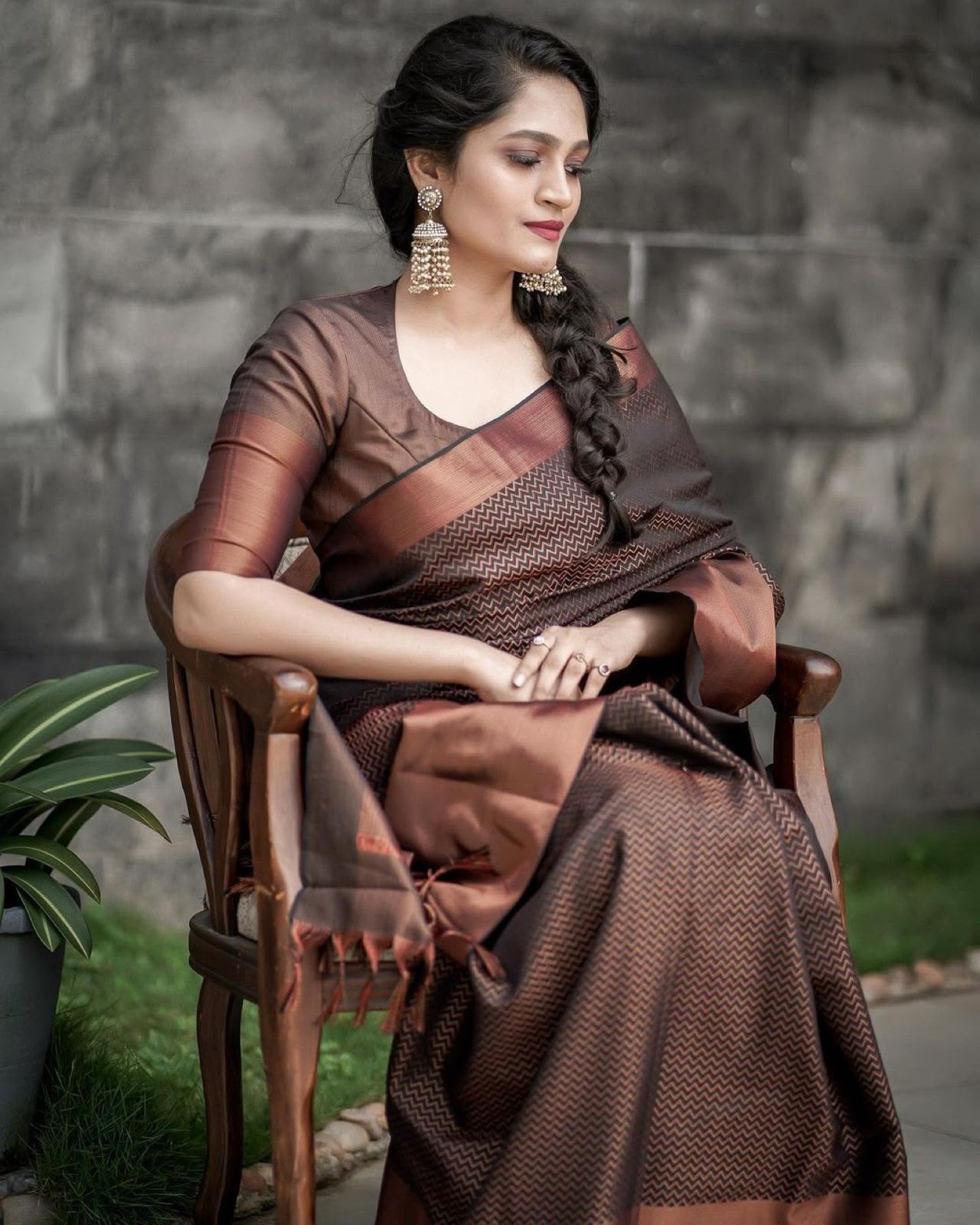KP 3094 Brown Soft Lichi Jacquard Work Saree for Wedding, Party, Cultural Events, Traditional Day, Pooja . Grab it for ₹1549. Delivery 4-6 Working Day | Sarees, Bollywood Sarees, Creative Sarees, Designer Sarees, Embroidered Sarees, Ethnic Saree, Modern Digital sarees, Party Wear Sarees