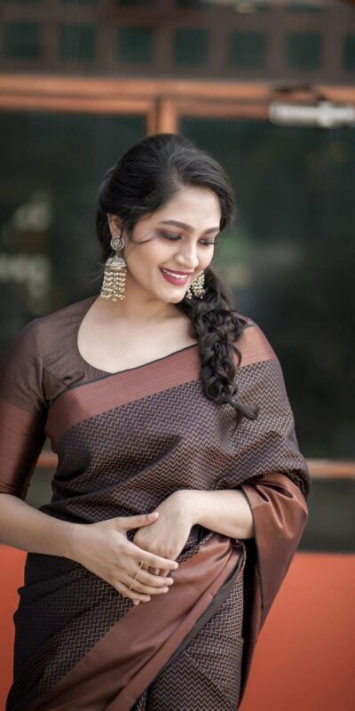 KP 3094 Brown Soft Lichi Jacquard Work Saree for Wedding, Party, Cultural Events, Traditional Day, Pooja . Grab it for ₹1549. Delivery 4-6 Working Day | Sarees, Bollywood Sarees, Creative Sarees, Designer Sarees, Embroidered Sarees, Ethnic Saree, Modern Digital sarees, Party Wear Sarees