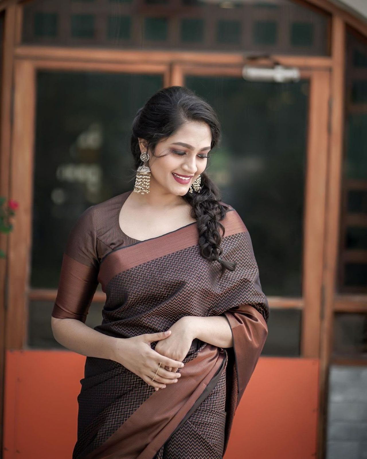 KP 3094 Brown Soft Lichi Jacquard Work Saree for Wedding, Party, Cultural Events, Traditional Day, Pooja . Grab it for ₹1549. Delivery 4-6 Working Day | Sarees, Bollywood Sarees, Creative Sarees, Designer Sarees, Embroidered Sarees, Ethnic Saree, Modern Digital sarees, Party Wear Sarees