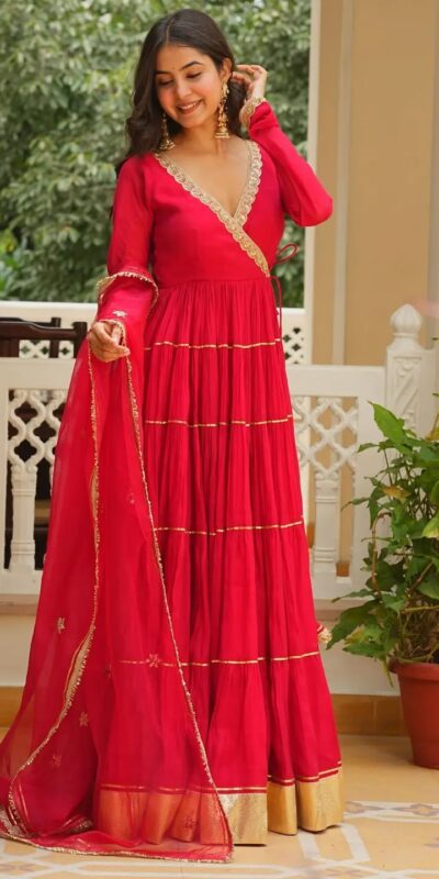 LG 2154 Red Georgette Digital Print Work Gown for Wedding, Party, Cultural Events, Traditional Day, Pooja . Grab it for ₹2399. Delivery 4-6 Working Day | Gowns, Bollywood Gowns, Creative Gowns, Designer Gowns, Embroidered Gowns, Party Wear Gowns