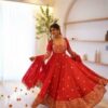 RTC 6085 Red Faux Georgette Salwar Suit with Lace Work & Digital Print. Introductory Price ₹2799. Delivery 4-6 Working Days. Shop now. | Anarkali Suits, Bollywood Anarkali, Creative-Anarkali, Designer Anarkali, Embroidered Anarkali, Party Wear Anarkali
