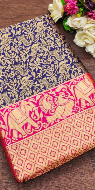 KPR 215 Blue Soft Lichi Silk Saree Perfect for Wedding, Party, Mehendi, Ganesh Chaturthi, Raksha Bandhan Introductory Price ₹1649. Delivery 4-6 Working Days | Sarees, Bollywood Sarees, Creative Sarees, Designer Sarees, Embroidered Sarees, Ethnic Saree, Modern Digital sarees, Party Wear Sarees