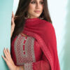 Perfect Red Faux Georgette Sequence Work Salwar Suit