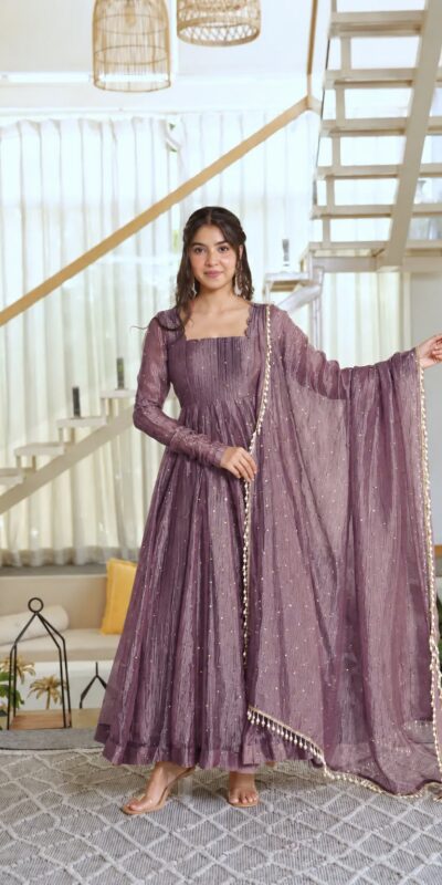 KD 1641 Lavender in Salsa Silk Embroidery Work & Sequins Work Gown . Get it for ₹2899. Delivery 4-6 Working Days. Online Shop now. | Gowns, Bollywood Gowns, Creative Gowns, Designer Gowns, Embroidered Gowns, Party Wear Gowns