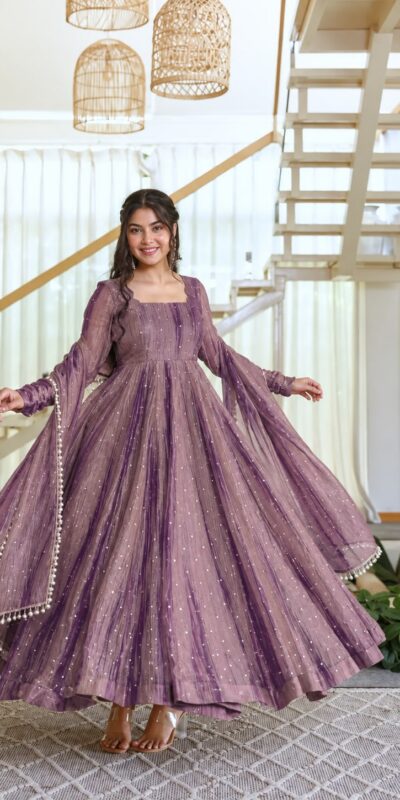 KD 1641 Lavender in Salsa Silk Embroidery Work & Sequins Work Gown . Get it for ₹2899. Delivery 4-6 Working Days. Online Shop now. | Gowns, Bollywood Gowns, Creative Gowns, Designer Gowns, Embroidered Gowns, Party Wear Gowns