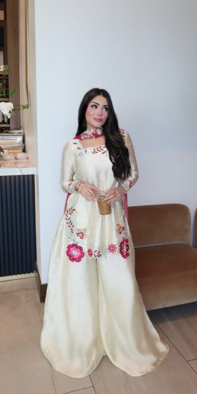MF 525 Off White Color Roman Silk Salwar Suit with Embroidery Work. Available at ₹2399 only. Delivery 4-6 Working Days. Shop now. | Jump Suits, Salwar suit, Casual Suits, Creative suits, Designer Suits, Palazzo Suits, Party Wear Suits, Patiala Suits, Straight Suits