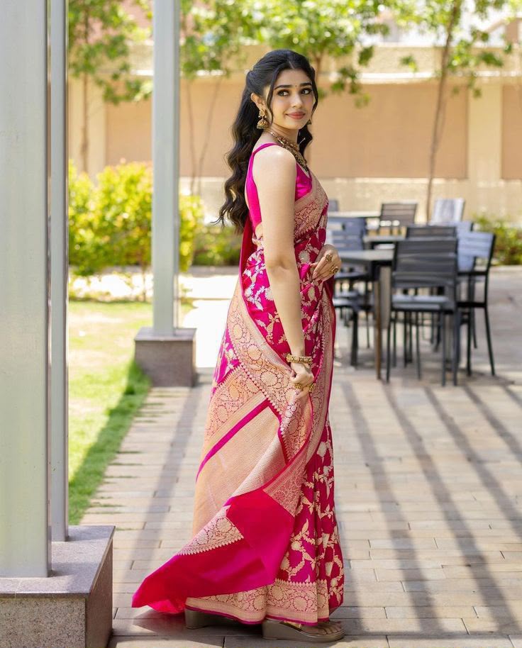 KP 6016 Pink Color Soft Lichi Silk Jacquard On All Over Saree Casual, Party Wear, Wedding, Events Etc. Expected Delivery 4-6 Working Days @1549/- | Sarees, Bollywood Sarees, Creative Sarees, Designer Sarees, Embroidered Sarees, Ethnic Saree, Modern Digital sarees, Party Wear Sarees