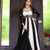 Shiny Black Fendy Silk Sequence Work Gown