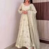 SRK 5374 Off White Fendy Silk Gown with Embroidery Work & Sequins Work. Special Price ₹2399. Delivery 4-6 Working Days. Shop now. | Gowns, Bollywood Gowns, Creative Gowns, Designer Gowns, Embroidered Gowns, Party Wear Gowns