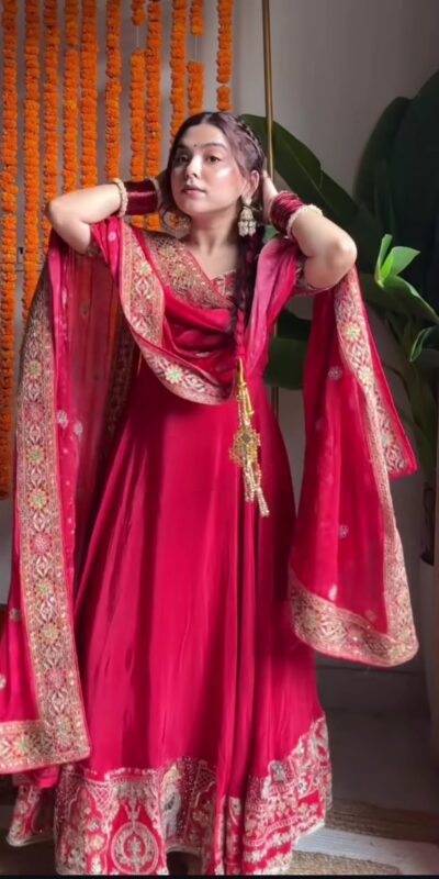 NF 1276 Pink in Color Natural Crepe Embroidery Work Anarkali Suit . Affordable Price ₹3049. Delivery 4-6 Working Days. Shop now. | Anarkali Suits, Bollywood Anarkali, Creative-Anarkali, Designer Anarkali, Embroidered Anarkali, Party Wear Anarkali