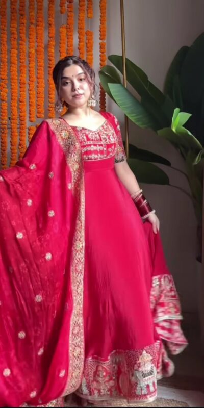 NF 1276 Pink in Color Natural Crepe Embroidery Work Anarkali Suit . Affordable Price ₹3049. Delivery 4-6 Working Days. Shop now. | Anarkali Suits, Bollywood Anarkali, Creative-Anarkali, Designer Anarkali, Embroidered Anarkali, Party Wear Anarkali