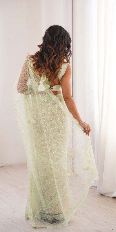 SP 90 Pista Soft Net Saree with Sequins Work & Embroidery Work. Available at ₹2299 only. Delivery 4-6 Working Days. Shop now. | Sarees, Bollywood Sarees, Creative Sarees, Designer Sarees, Embroidered Sarees, Ethnic Saree, Modern Digital sarees, Party Wear Sarees