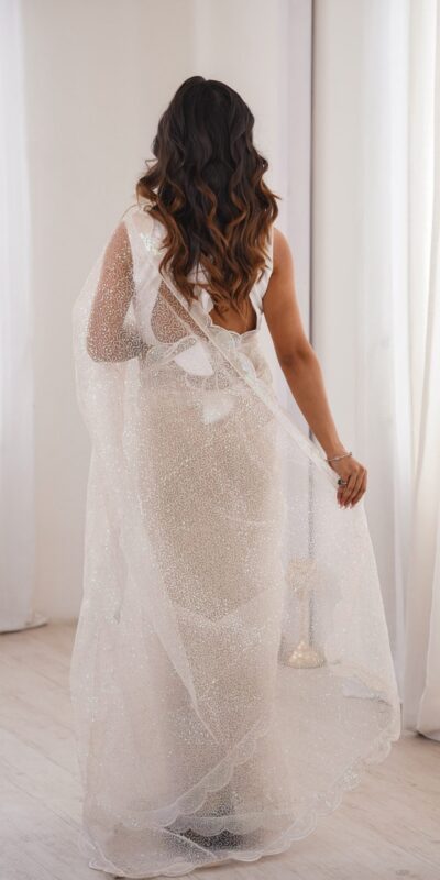 SP 90 White Soft Net Saree with Sequins Work & Embroidery Work. Available at ₹2299 only. Delivery 4-6 Working Days. Shop now. | Sarees, Bollywood Sarees, Creative Sarees, Designer Sarees, Embroidered Sarees, Ethnic Saree, Modern Digital sarees, Party Wear Sarees