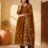 DIVA 181 Brown Mal Chanderi Salwar Suit Perfect for Wedding, Party, Baisakhi, Housewarming, Sangeet – Introductory Price ₹2299. Delivery 4-6 Working D | Jump Suits, Salwar suit, Casual Suits, Creative suits, Designer Suits, Palazzo Suits, Party Wear Suits, Patiala Suits, Straight Suits
