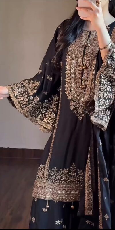 ST 1212 Black  Rangoli Silk Perfect for Wedding, Party, Holi, Pooja, Anniversary – Salwar Suit. Get it for ₹2849. Delivery 4-6 Working Days. Shop now. | Jump Suits, Salwar suit, Casual Suits, Creative suits, Designer Suits, Palazzo Suits, Party Wear Suits, Patiala Suits, Straight Suits