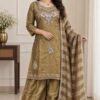 DIVA 188 Brown Glass Silk Salwar Suit Perfect for Wedding, Party, Durga Puja, Haldi, Makar Sankranti –Available at ₹2799 only. Delivery 4-6 Working Days | Jump Suits, Salwar suit, Casual Suits, Creative suits, Designer Suits, Palazzo Suits, Party Wear Suits, Patiala Suits, Straight Suits