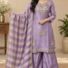 DIVA 188 Lavender Glass Silk Salwar Suit Perfect for Wedding, Party, Durga Puja, Haldi, Makar Sankranti –Available at ₹2799 only. Delivery 4-6 Working Days | Jump Suits, Salwar suit, Casual Suits, Creative suits, Designer Suits, Palazzo Suits, Party Wear Suits, Patiala Suits, Straight Suits