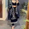 MF 486 Navy Blue Viscose Velvet Salwar Suit with Embroidery Work & Lace Work. Grab it for ₹2349. Delivery 4-6 Working Days. Shop now. | Jump Suits, Salwar suit, Casual Suits, Creative suits, Designer Suits, Palazzo Suits, Party Wear Suits, Patiala Suits, Straight Suits