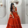 Ram 120 Orange in Pure Cotton Mirror Work & Gamthi Work Lehenga Choli . Exclusive Offer ₹3049. Delivery 4-6 Working Days. Shop now. | Lehenga, Bollywood Lehenga, Creative Lehenga, Designer Lehenga, Embroidered Lehenga, Party Wear Lehenga