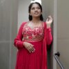 Super Red Rangoli Crush Embroidery Work Salwar Suit
