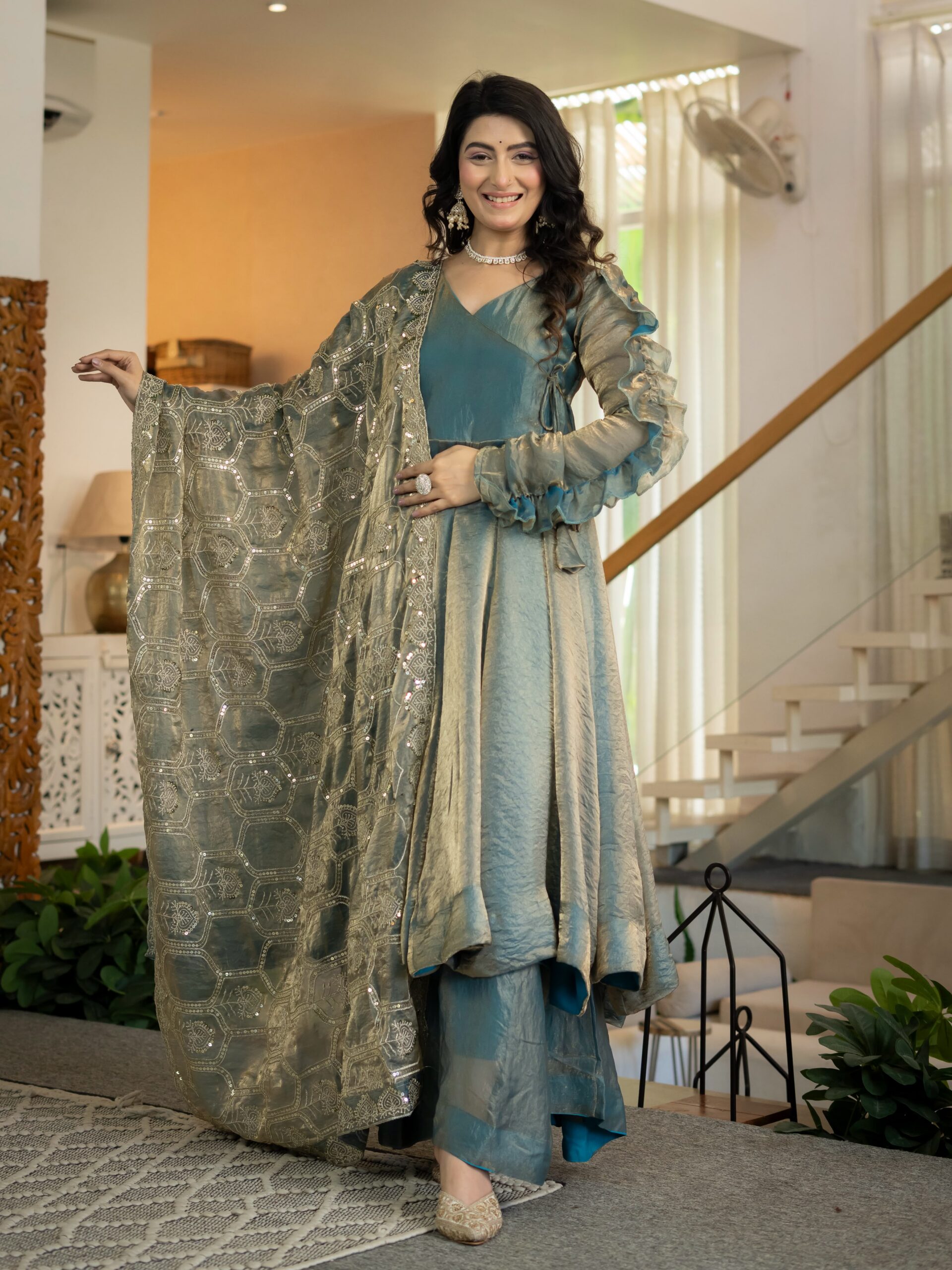 ND 5077 Teal in Color Fendy Silk Designer Work Salwar Suit . Introductory Price ₹2649. Delivery 4-6 Working Days. Shop now. | Jump Suits, Salwar suit, Casual Suits, Creative suits, Designer Suits, Palazzo Suits, Party Wear Suits, Patiala Suits, Straight Suits