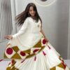 Super White Cotton Gota Patti Work Lehenga Choli