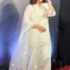 Super White Natural Silk Embroidery Work Salwar Suit