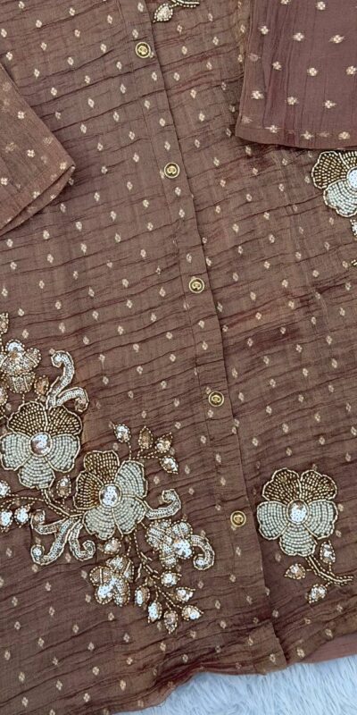 DIVA 170 Brown Colour | Brown Salsa Silk Kurti with Hand Work. Get it for ₹2399. Delivery 4-6 Working Days. Online Shop now. | Kurti, Bollywood Kurti, Creative Kurtis, Designer Kurti, Party Wear Kurti, Selfie Kurti