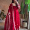 ZB 5080 Red Fendy Silk Gown with Embroidery Work & Sequins Work. Special Price ₹2399. Delivery 4-6 Working Days. Shop now. | Gowns, Bollywood Gowns, Creative Gowns, Designer Gowns, Embroidered Gowns, Party Wear Gowns