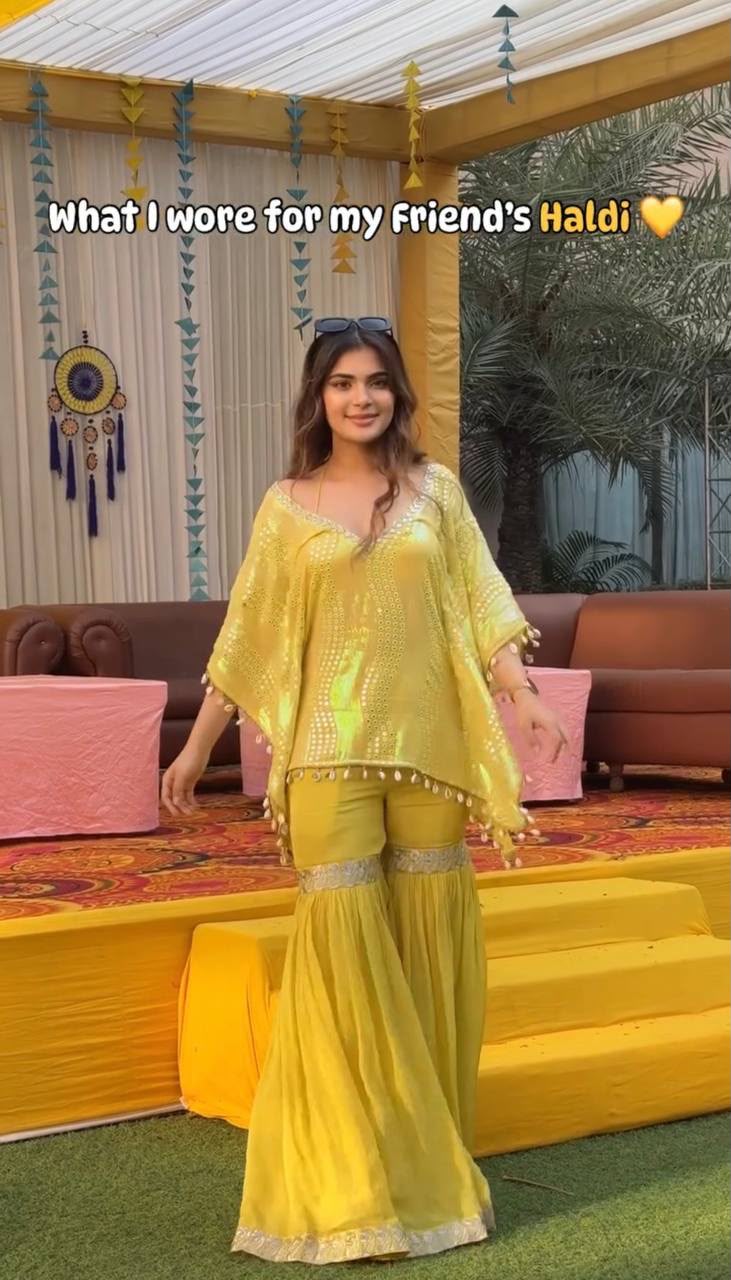 ST 205 Yellow Faux Georgette Salwar Suit with Embroidery Work. Available at ₹2199 only. Delivery 4-6 Working Days. Shop now. | Jump Suits, Salwar suit, Casual Suits, Creative suits, Designer Suits, Palazzo Suits, Party Wear Suits, Patiala Suits, Straight Suits