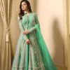 Light Green Embroidered Georgette Net Anarkali Suit